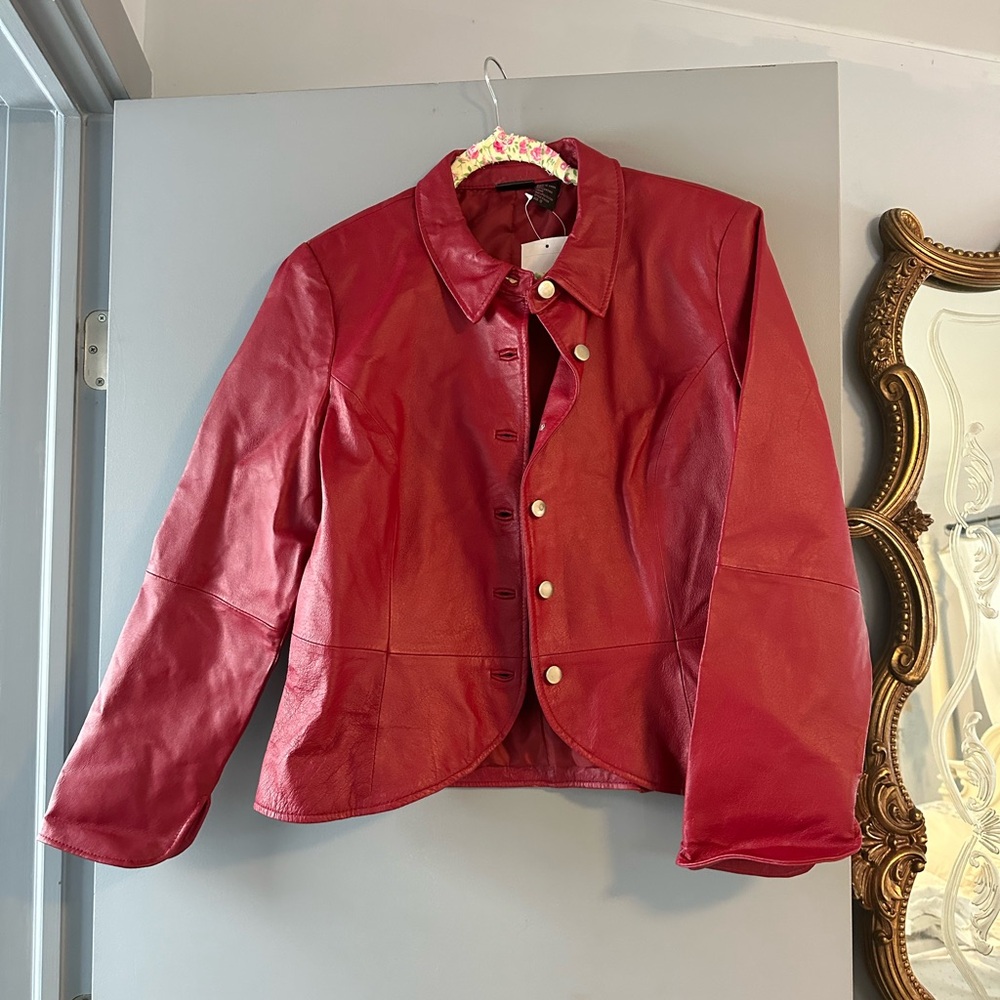 Vintage Red Leather Jacket